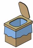 ダンボール素材の簡易トイレのイラスト