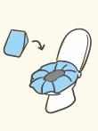 吸水シートや凝固剤を使用した携帯トイレのイラスト