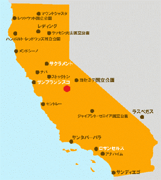 カリフォルニア州の拡大地図