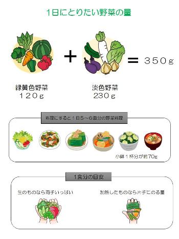1日にとりたい野菜量