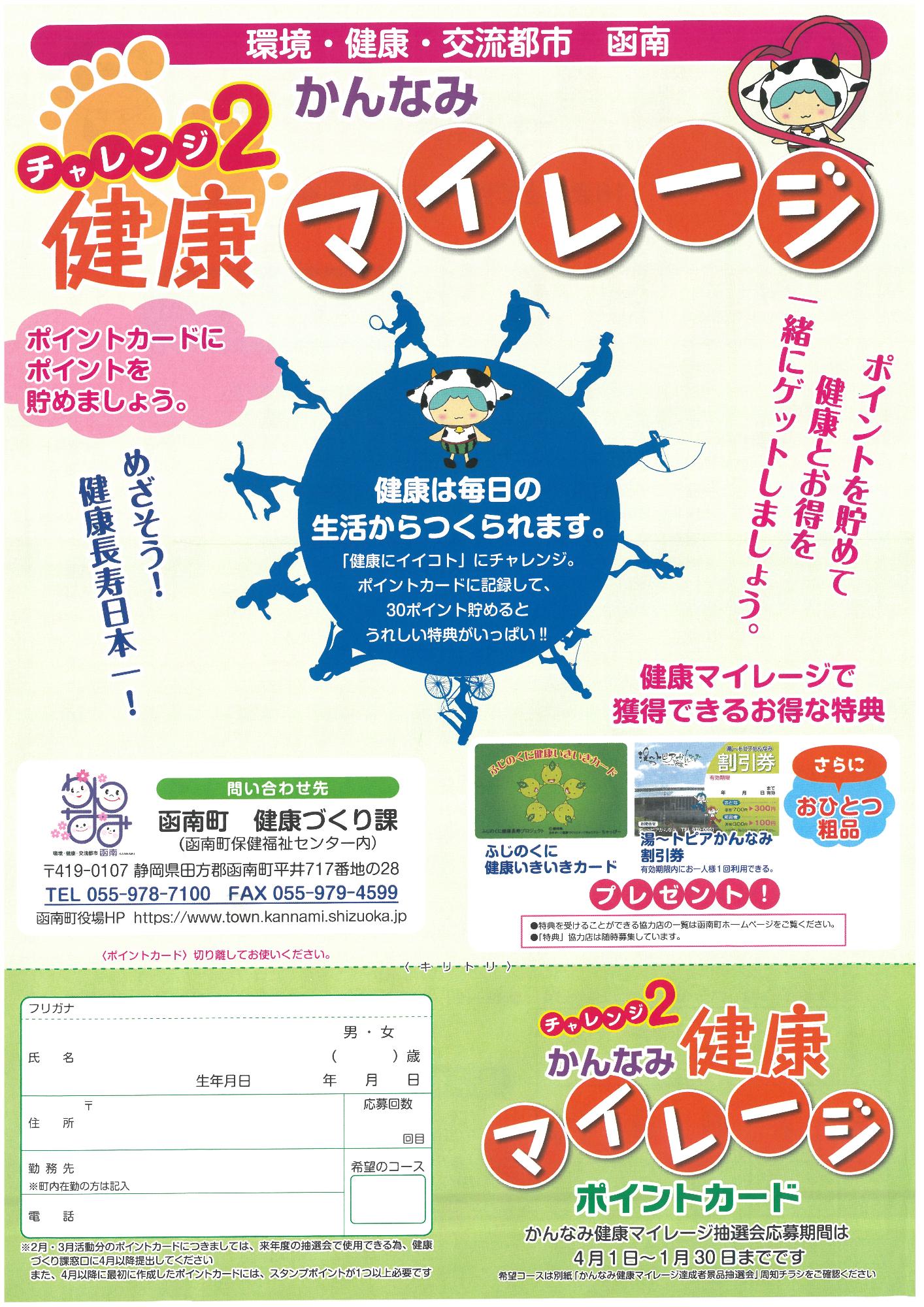 かんなみ健康マイレージポイントカード 表