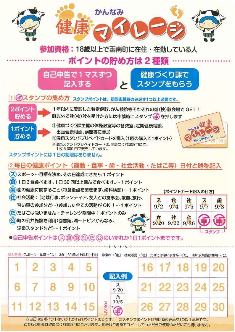 マイレージシートのチラシ 裏