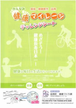 かんなみ健康マイレージチャレンジシートのパンフレット